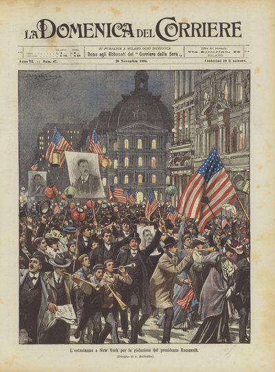 El entusiasmo en Nueva York por la reelección del presidente Roosevelt de Achille Beltrame