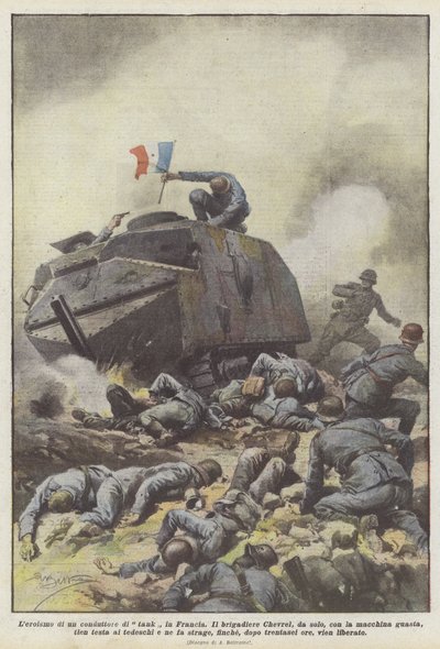 El heroísmo de un conductor de tanque en Francia de Achille Beltrame