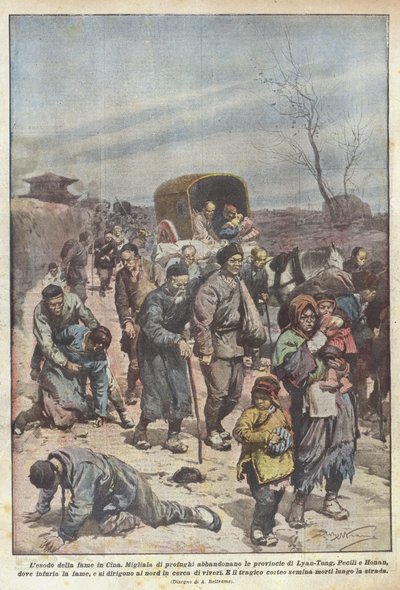 El éxodo del hambre en China de Achille Beltrame