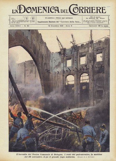 El incendio del Teatro Comunale de Bolonia de Achille Beltrame