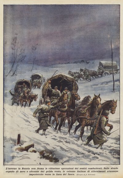 El invierno en Rusia no detiene las victoriosas operaciones de nuestros combatientes de Achille Beltrame