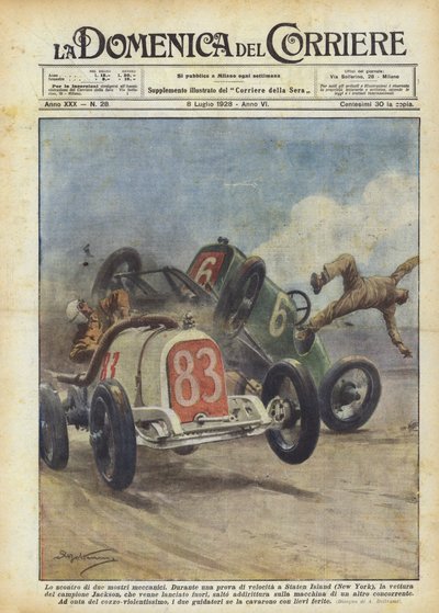 El choque de dos monstruos mecánicos de Achille Beltrame
