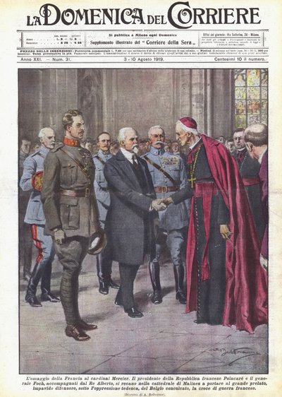 El homenaje de Francia al cardenal Mercier de Achille Beltrame