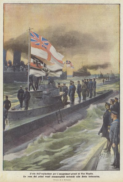 La hora de la expiación para los sanguinarios piratas de Von Tirpitz de Achille Beltrame