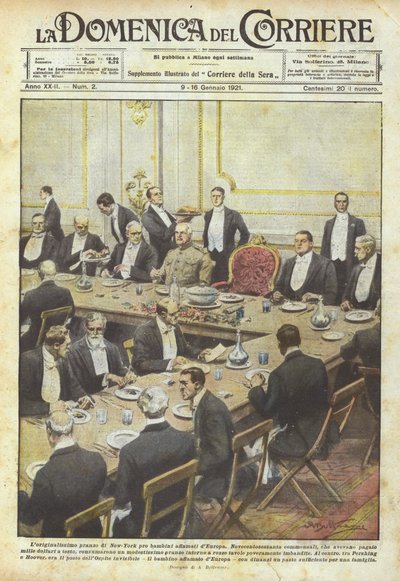 El originalísimo almuerzo de Nueva York para niños hambrientos de Europa de Achille Beltrame