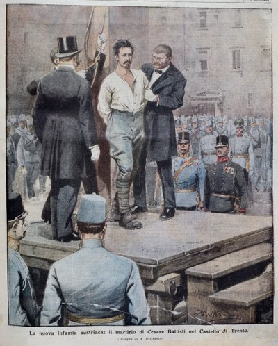 Martirio de Cesare Battisti (1875-1916) 12 de julio de Achille Beltrame