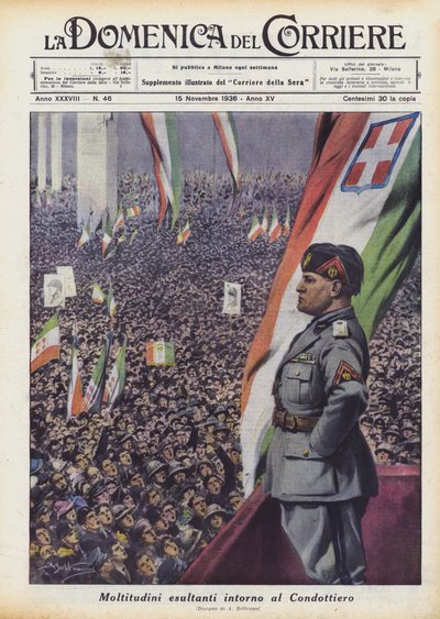Multitudes exultantes alrededor del Líder de Achille Beltrame