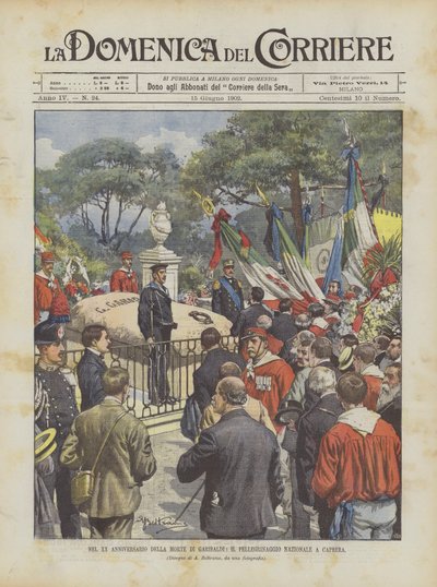 En el XX aniversario de la muerte de Garibaldi, la peregrinación nacional a Caprera de Achille Beltrame