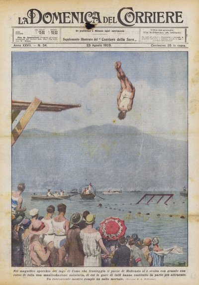 En el magnífico espejo del lago de Como que enfrenta al pueblo de Moltrasio se desarrolló con de Achille Beltrame