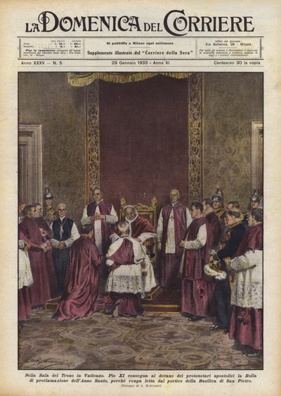 En la Sala del Trono en el Vaticano de Achille Beltrame