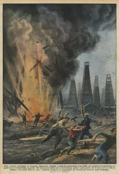 En la región petrolera de Campina (Rumania), durante los trabajos de perforación de un pozo de Achille Beltrame