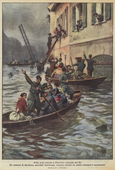 En la zona alrededor de Piacenza inundada por el Po de Achille Beltrame