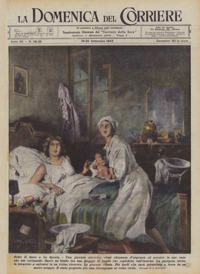 Noche de fuego en La Spezia de Achille Beltrame