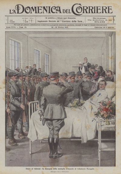Honor a los valientes, la entrega de la medalla de plata al voluntario Meregalli de Achille Beltrame