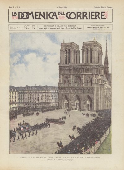 París, los Funerales de Félix Faure, el Cuerpo se Dirige a Notre-Dame de Achille Beltrame