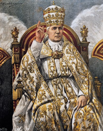 Retrato del Papa Pío X (Giuseppe Melchiorre Sarto) de Achille Beltrame