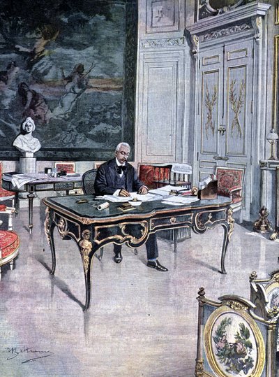 Presidente de la República Francesa Félix Faure en 1899 (Ilustración de Achille Beltrame) de Achille Beltrame