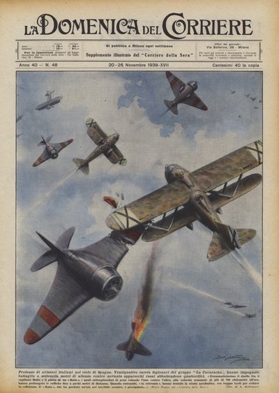 Hazañas de aviadores italianos en el cielo de España de Achille Beltrame