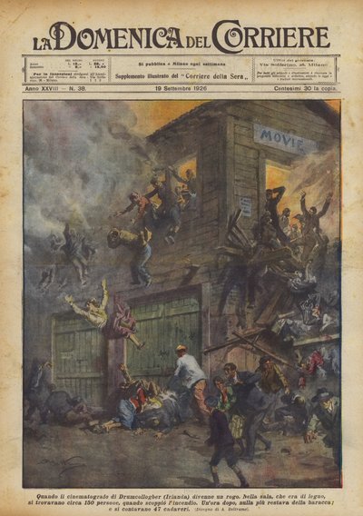 Cuando el cinematógrafo de Drumcollogher (Irlanda) se convirtió en una hoguera de Achille Beltrame