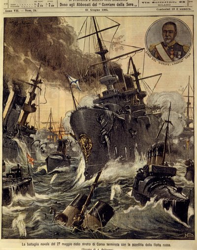 Guerra Ruso-Japonesa (1904-1905), Batalla naval en el estrecho de Corea que terminó con la derrota de la Armada rusa, 11 de junio de Achille Beltrame