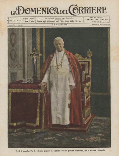 S.S. el pontífice Pío X, retrato realizado con motivo de su jubileo sacerdotal, que se está celebrando ahora de Achille Beltrame