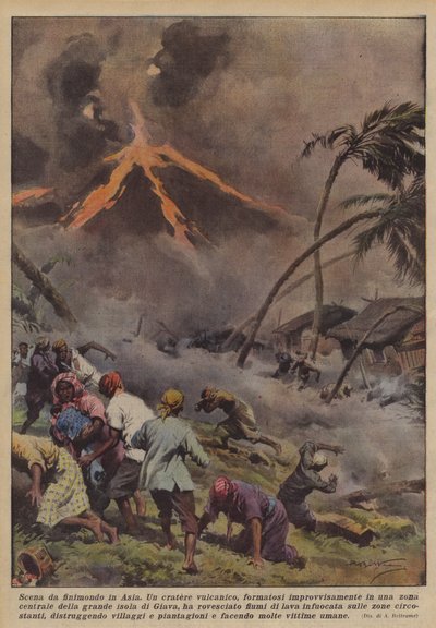 Escena apocalíptica en Asia de Achille Beltrame