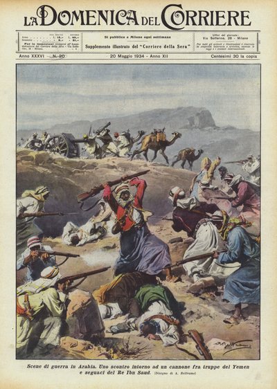 Escenas de guerra en Arabia de Achille Beltrame