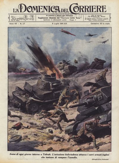 Escenas cotidianas alrededor de Tobruk de Achille Beltrame