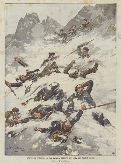 Escolares sorprendidos por una avalancha durante una excursión en el cantón Ticino de Achille Beltrame