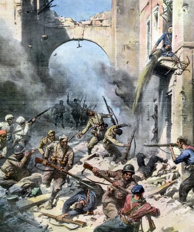 Guerra Civil Española-La lucha en las calles de Madrid de Achille Beltrame