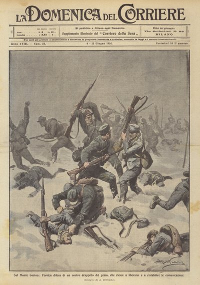 En el Monte Coston, la heroica defensa de un destacamento de nuestro genio, que logra liberarse de Achille Beltrame