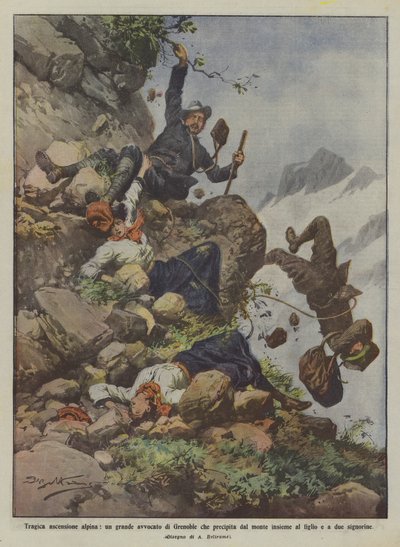 Trágica ascensión alpina, un gran abogado de Grenoble que cae del monte junto con de Achille Beltrame