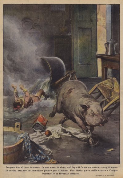 Trágico final de una niña de Achille Beltrame