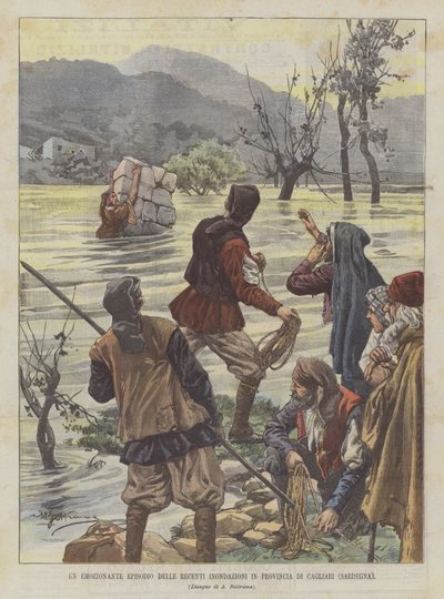 Un Emocionante Episodio de las Recientes Inundaciones en la Provincia de Cagliari (Cerdeña) de Achille Beltrame