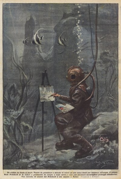Un artista en el fondo del mar de Achille Beltrame