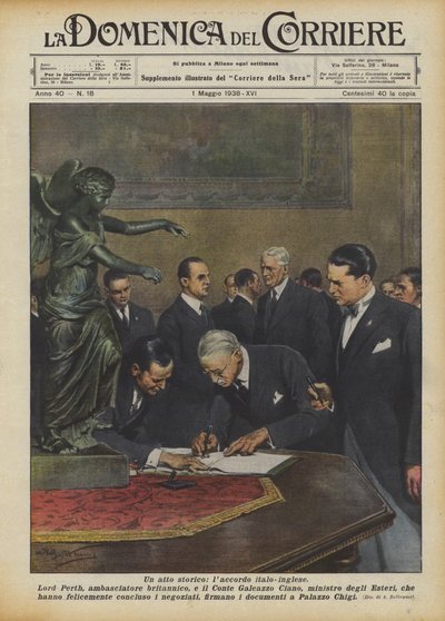 Un acto histórico, el acuerdo italo-inglés de Achille Beltrame