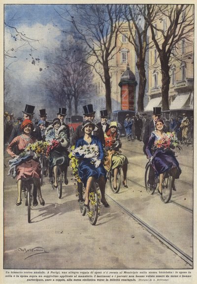 Un cortejo nupcial peculiar de Achille Beltrame