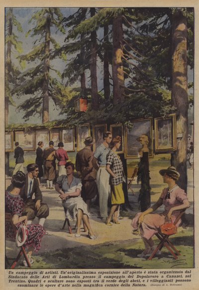 Un campamento de artistas de Achille Beltrame