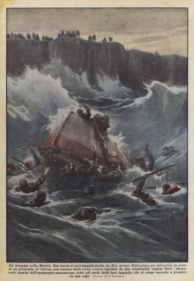 Un drama en el Canal de la Mancha de Achille Beltrame