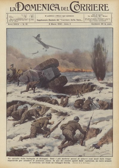 Un episodio de la batalla de Shanghái de Achille Beltrame
