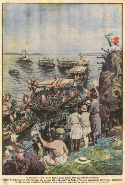 Un pintoresco desfile en el Po de Achille Beltrame