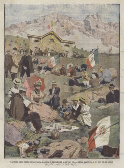 Una fiesta de los árboles en la montaña, el ascenso de 1500 personas al refugio de la Grigna Meridional de Achille Beltrame