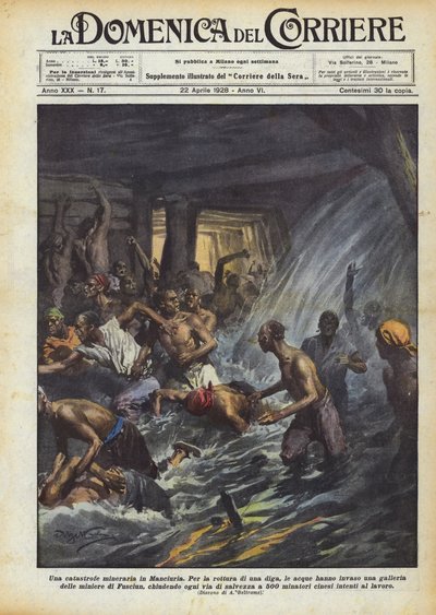 Una catástrofe minera en Manchuria de Achille Beltrame