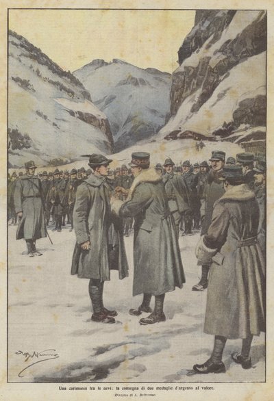 Una ceremonia entre las nieves, la entrega de dos medallas de plata al valor de Achille Beltrame