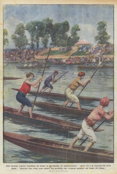 Una curiosa regata disputada por mujeres en Alemania de Achille Beltrame