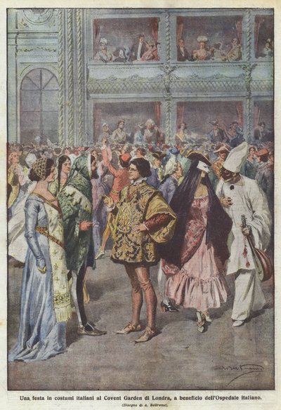 Una fiesta con trajes italianos en Covent Garden de Londres, a beneficio del Hospital italiano de Achille Beltrame