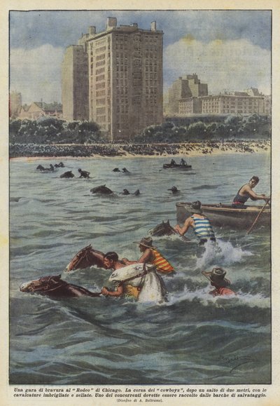 Una competencia de destreza en el Rodeo de Chicago de Achille Beltrame
