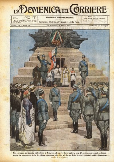 Una gran ceremonia patriótica en Bengasi de Achille Beltrame
