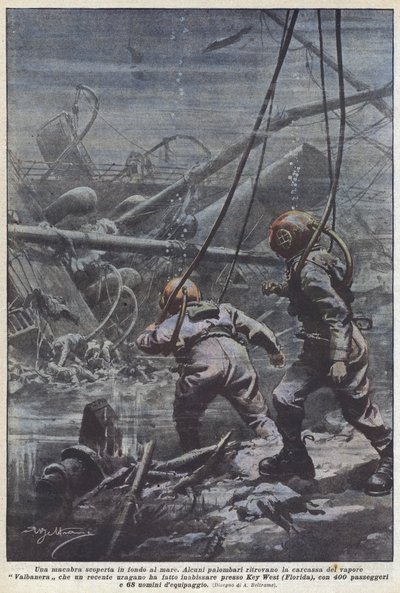 Un macabro descubrimiento en el fondo del mar de Achille Beltrame