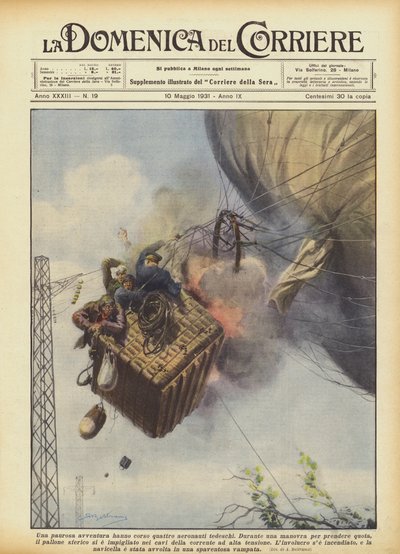 Una aventura aterradora vivieron cuatro aeronautas alemanes de Achille Beltrame